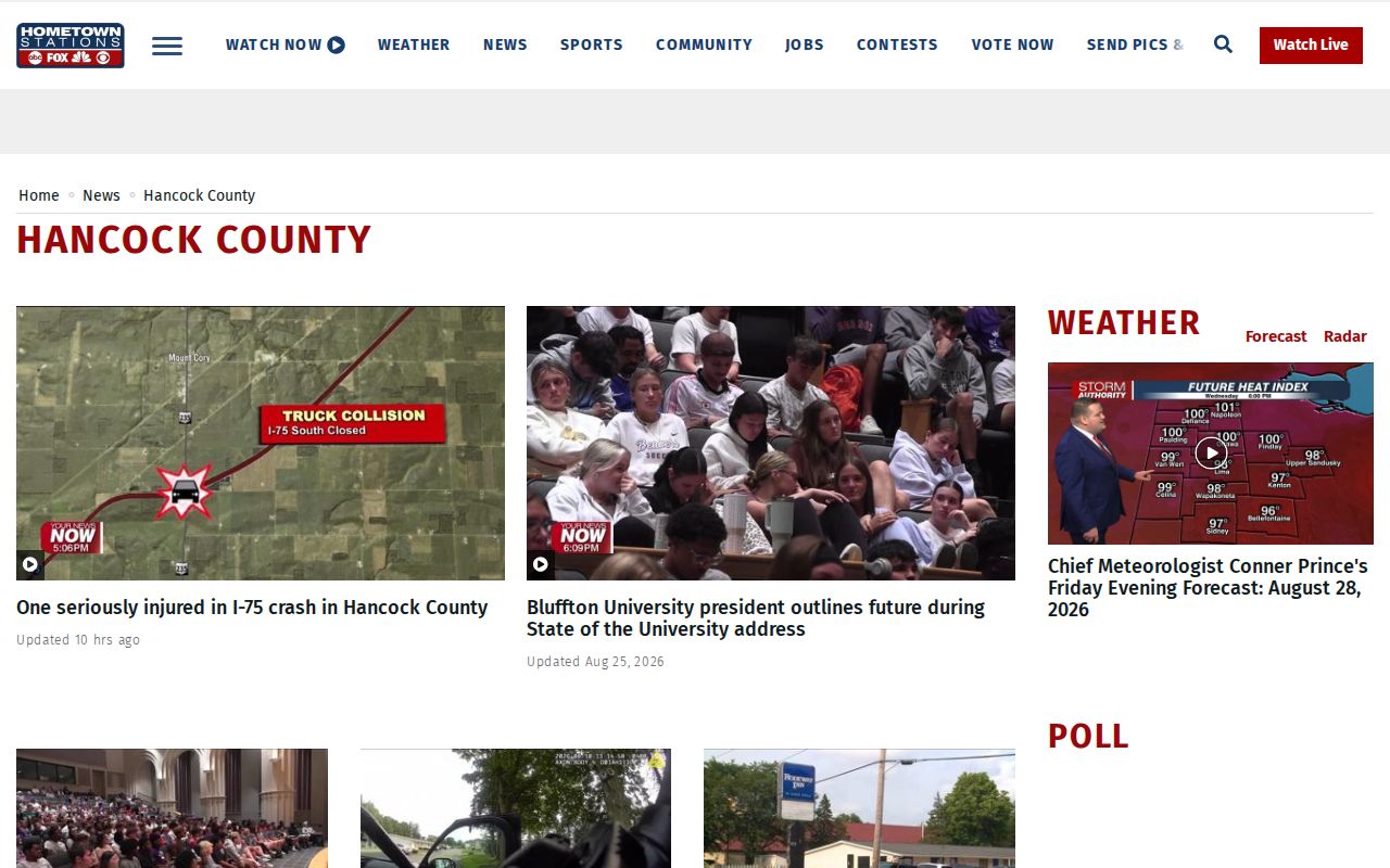 Hancock County local arrest-news section at Hometown Stations